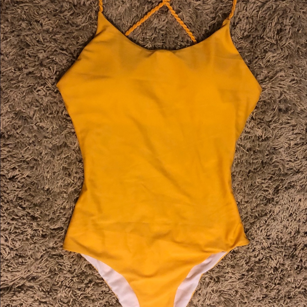 Yellow One Piece Ladies Swimsuit